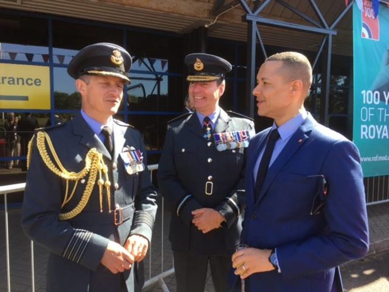 Clive with RAF servicemen at Norwich Airport