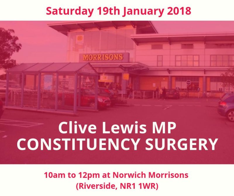 "Clive Lewis MP constituency surgery"