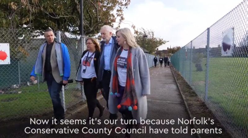 Clive Lewis visits a city children centre with Jeremy Corbyn