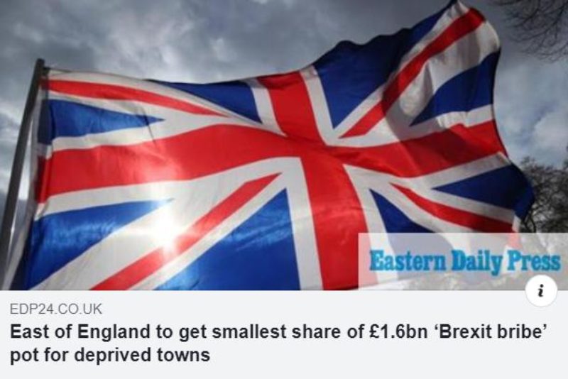 EDp article: "East of England to get smallest share of £1.6bn 