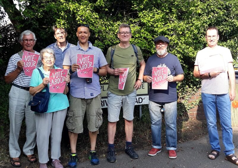 Clive with canvassers in Eaton ward