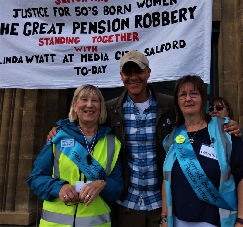 Clive with PAIN/WASPI campaigners in Norwich