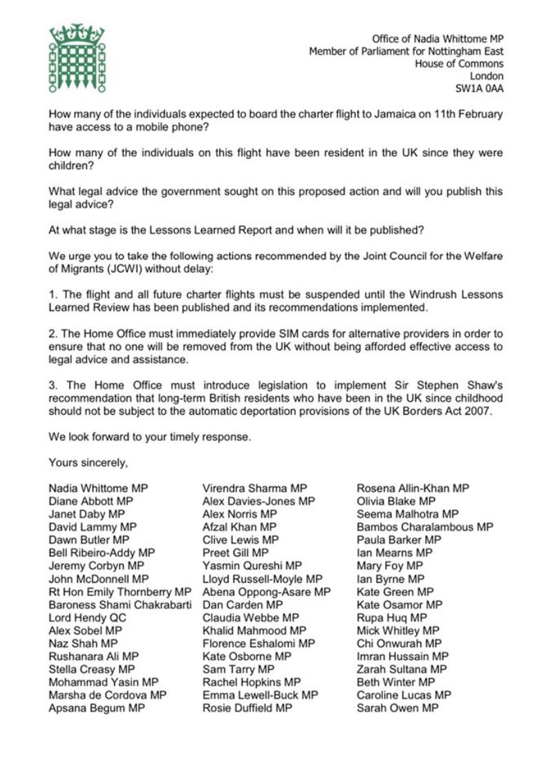 Letter from 170 cross-party MPs to the Prime Minister