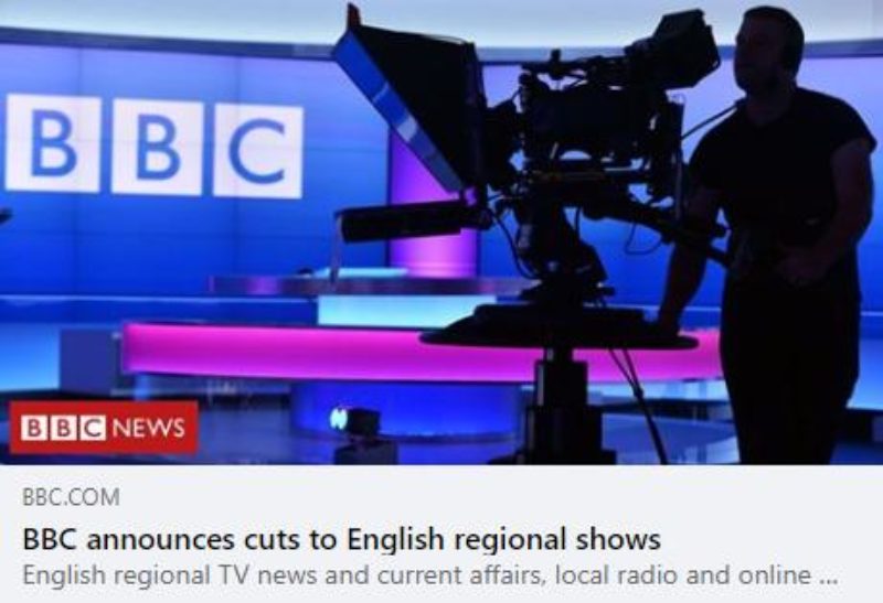 BBC announces cuts to English regional shows