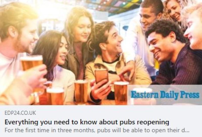 EDP: "Everything you need to know about pubs re-opening"