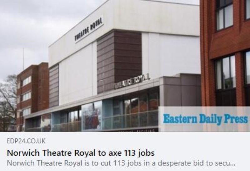 Norwich Theatre Royal to axe 113 jobs