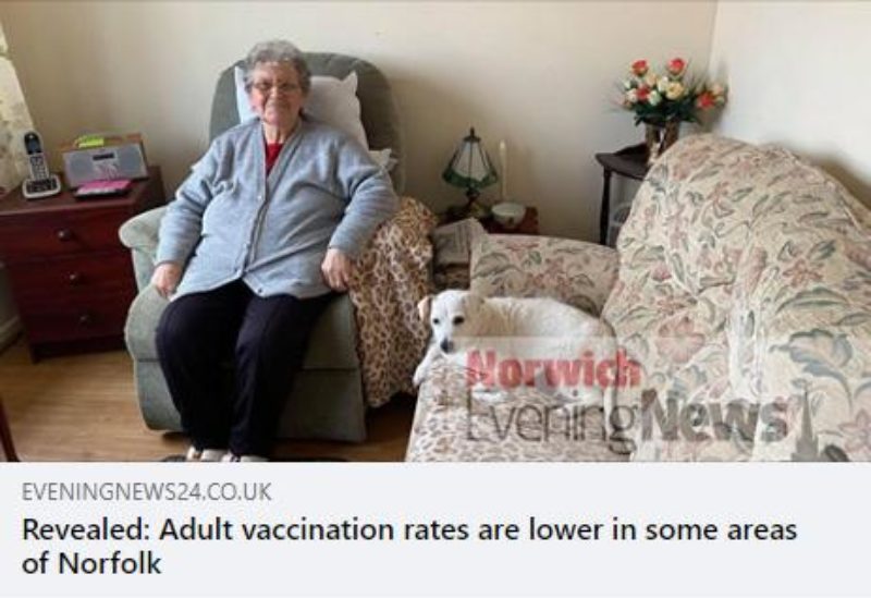 Revealed: Adult vaccination rates are lower in some areas of Norfolk