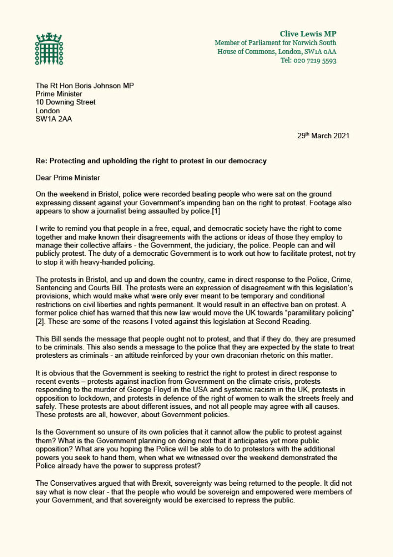 Letter to Boris Johnson - part one