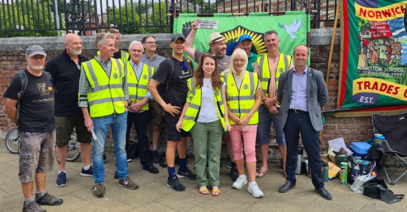 Clive Lewis MP with Greater Anglia ASLEF members 