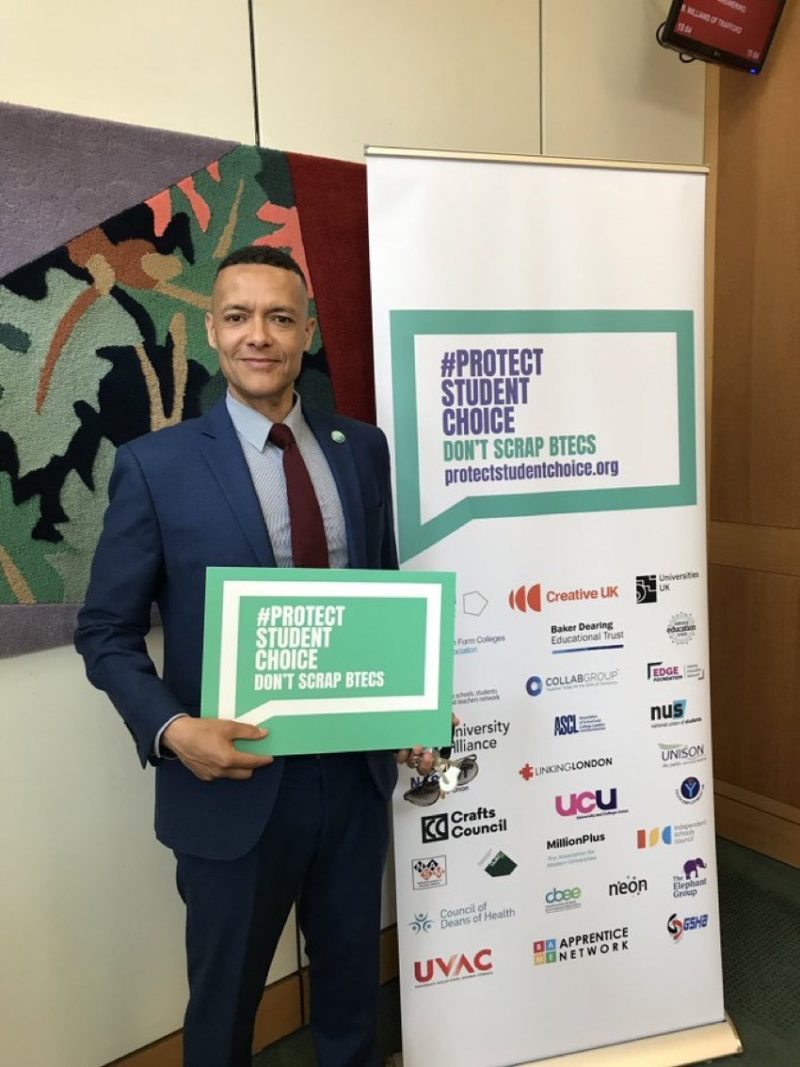 Photo at the #ProtectStudentChoice drop in, in Parliament. Photo credit: Sixth Form Colleges Association (SCFA)