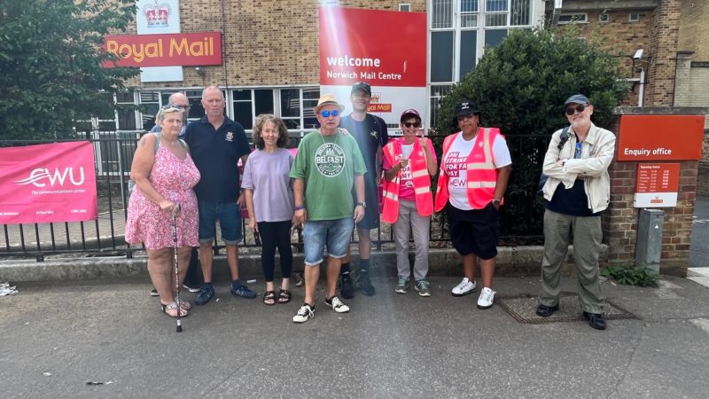 Clive Lewis MP on the picket line with striking postal workers
