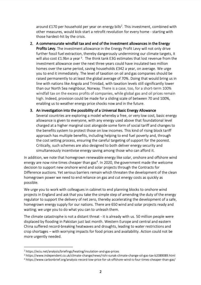 APPG Green New Deal letter r.e fiscal statement page two