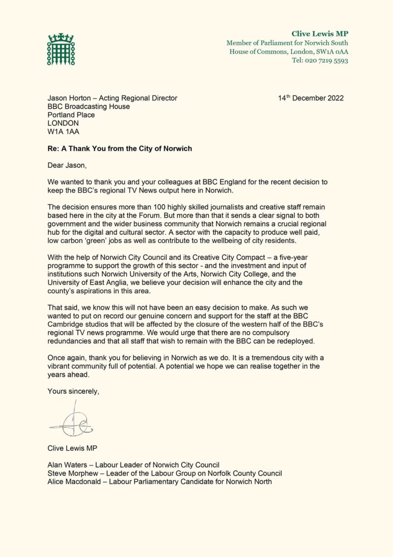 My thank you letter