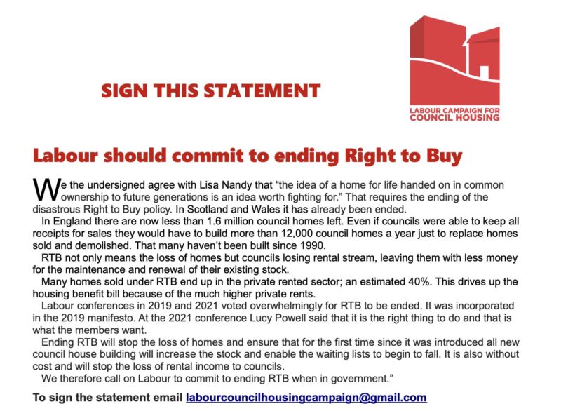 Statement on ending Right to Buy 