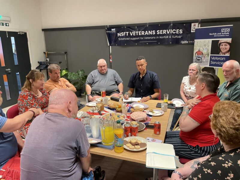 Clive Lewis MP speaks to veterans in Norwich at The Matthew Project