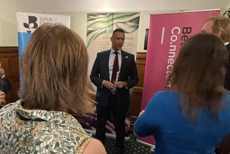 Clive Lewis MP welcomes the Norfolk and Suffolk Chambers of Commerce to Parliament
