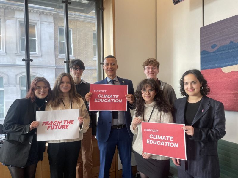 Clive Lewis MP with youth activists in support of the Climate Education Bill