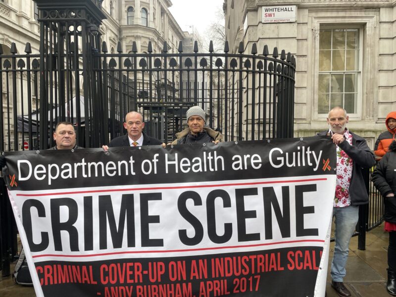 Clive Lewis MP with constituents impacted by the infected blood scandal