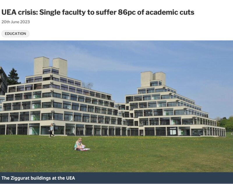 Following the news that 86% of UEA’s academic cuts were to take place in one faculty, I put out a statement arguing that we need a plan to grow UEA.
