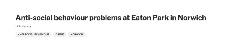 Our city parks are meant to be there for the enjoyment of everyone, it