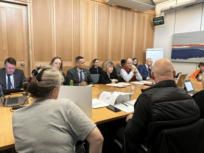 A picture of Clive Lewis, sitting next to Maria Caulfield MP and George Freeman MP listening to campaigners from the Campaign to defend mental health services in Norfolk & Suffolk. Taken in Parliament.