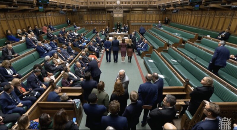 An image of Parliament voting through the Great British Energy Bill