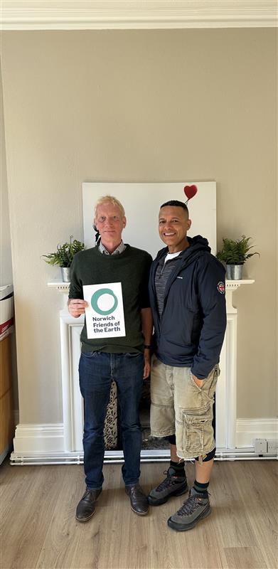 Clive Lewis MP and Norwich Friends of the Earth campaigner