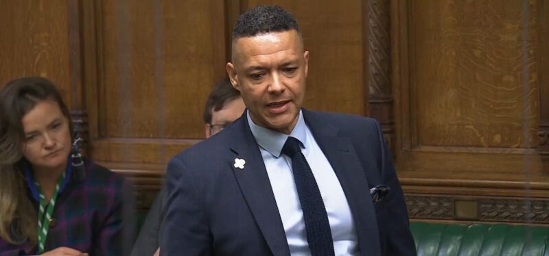 Clive Lewis MP speaking in the House of Commons main chamber during the third reading debate on the Planning and Infrastructure Bill
