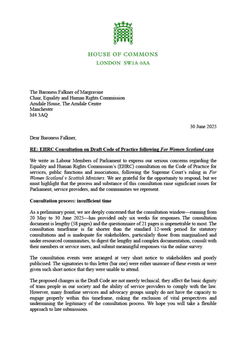 Letter page 1