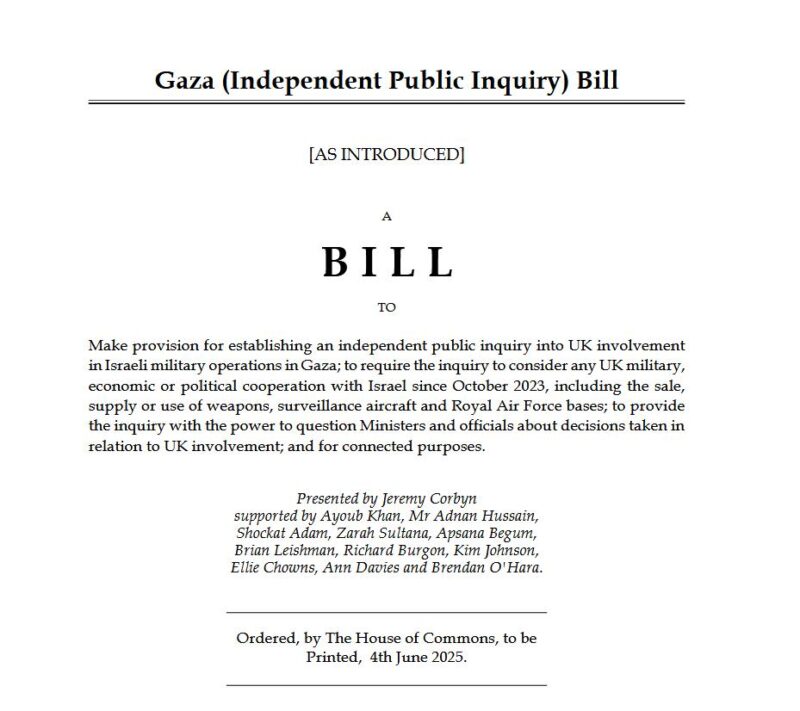 The Gaza (Independent Public Inquiry) Bill