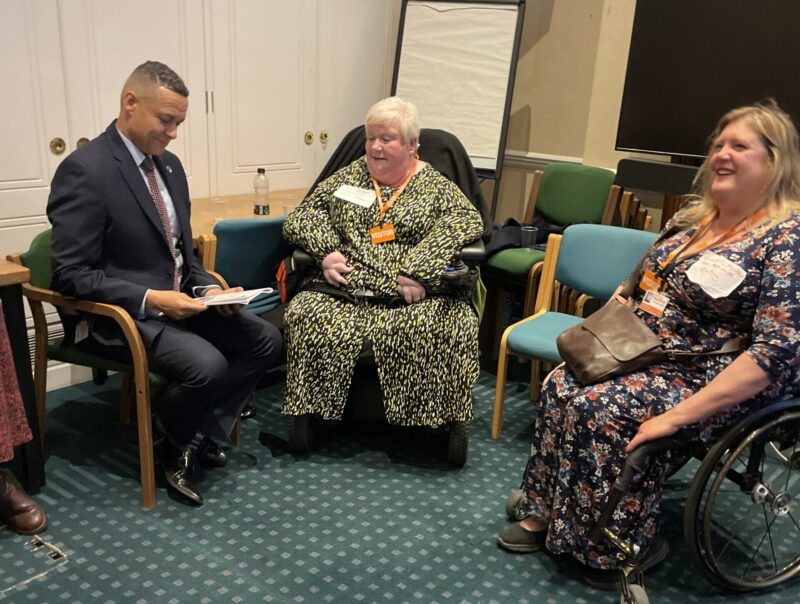 Clive Lewis MP meeting service users advocating for Individual Service Funds