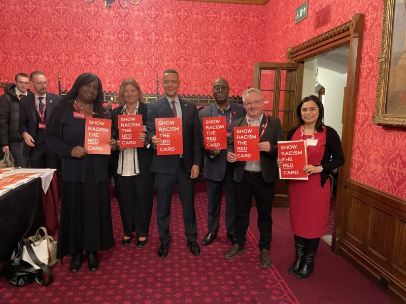 Clive Lewis MP supporting the Show Racism the Red Card campaign