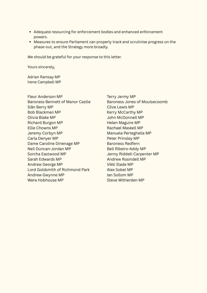 Letter to government: animal welfare strategy page 2