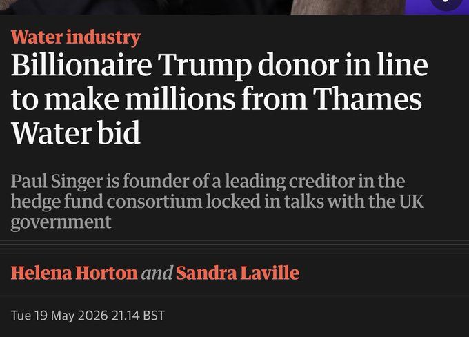 Billionaire Trump donor in line to make millions from Thames Water bid