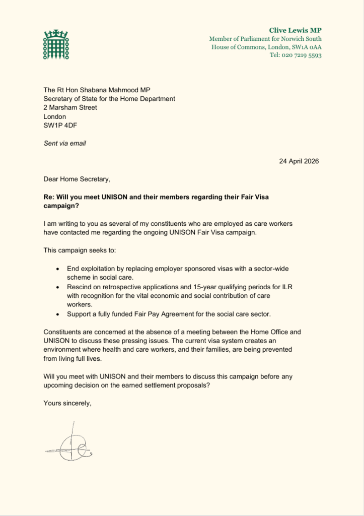 My letter to the Home Secretary