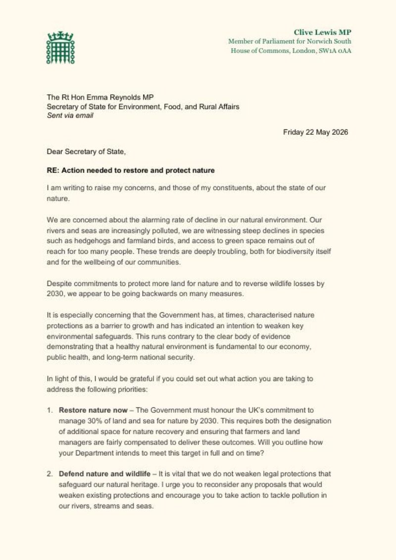 Letter, page 1
