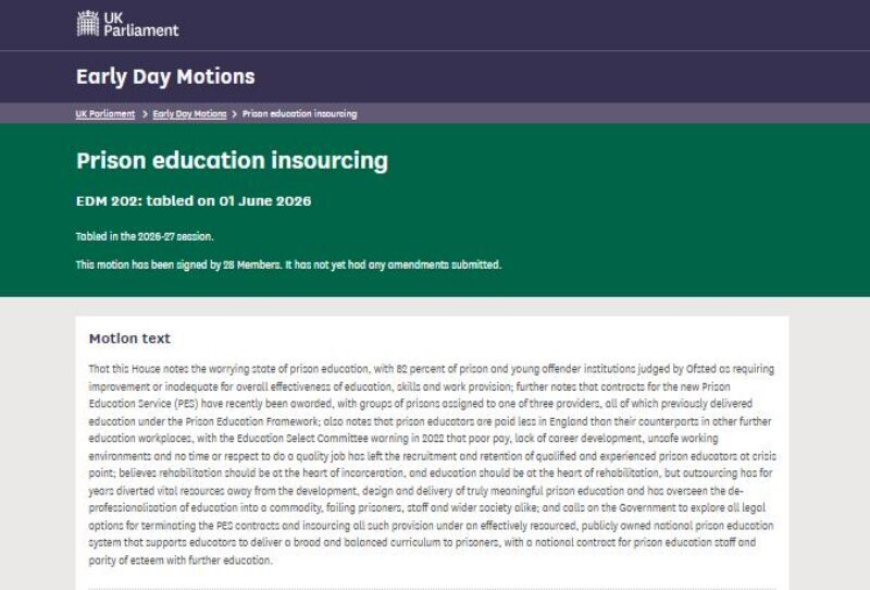 EDM 202: Prison Education Insourcing